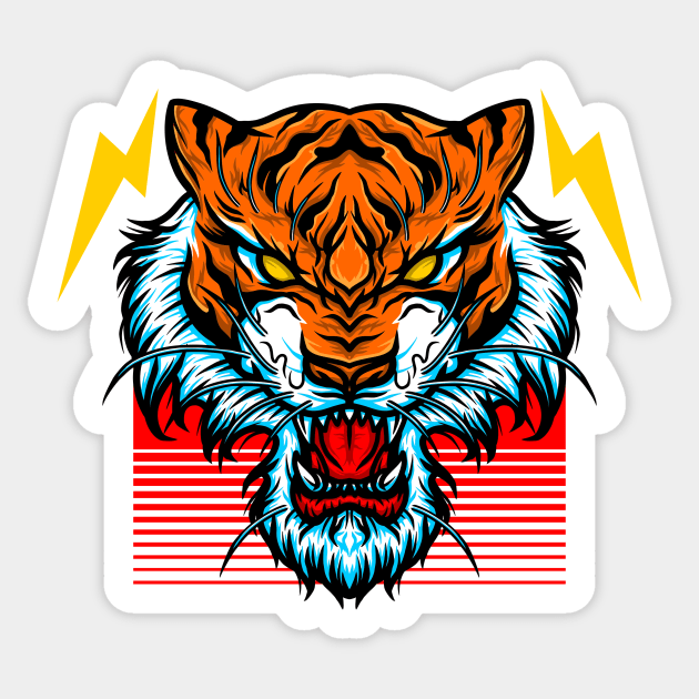 tiger bolt Sticker by rafand23